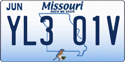MO license plate YL3O1V