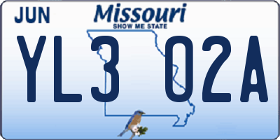 MO license plate YL3O2A