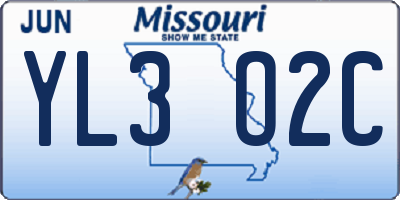 MO license plate YL3O2C