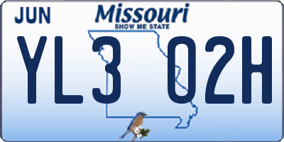 MO license plate YL3O2H