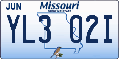 MO license plate YL3O2I