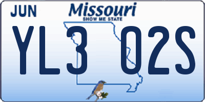 MO license plate YL3O2S