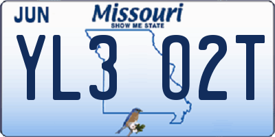 MO license plate YL3O2T