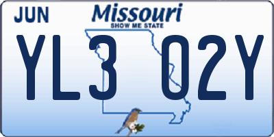 MO license plate YL3O2Y