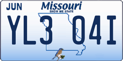 MO license plate YL3O4I