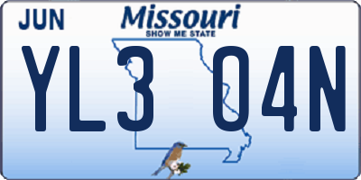 MO license plate YL3O4N