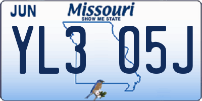 MO license plate YL3O5J