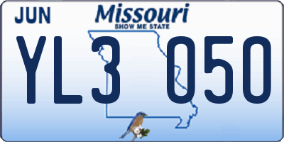 MO license plate YL3O5O