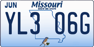 MO license plate YL3O6G
