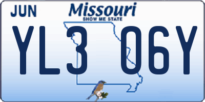 MO license plate YL3O6Y