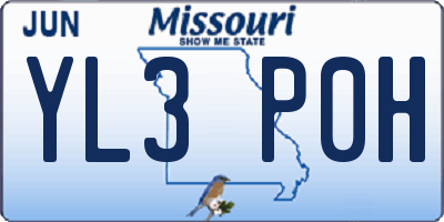 MO license plate YL3P0H