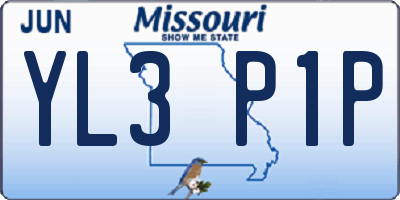 MO license plate YL3P1P