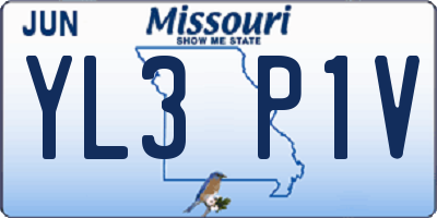 MO license plate YL3P1V
