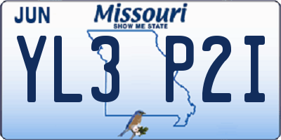 MO license plate YL3P2I