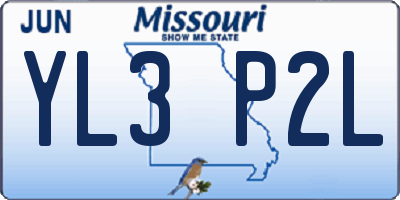 MO license plate YL3P2L
