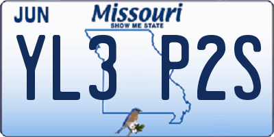 MO license plate YL3P2S