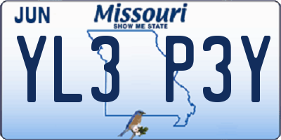 MO license plate YL3P3Y