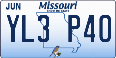 MO license plate YL3P4O