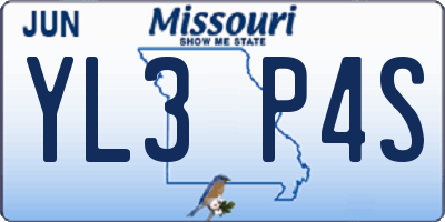 MO license plate YL3P4S
