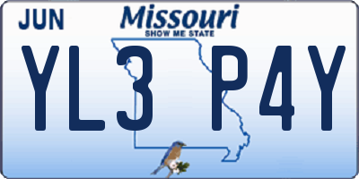 MO license plate YL3P4Y