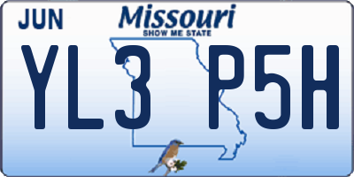 MO license plate YL3P5H