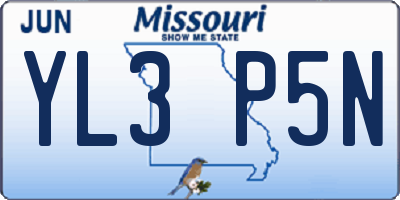 MO license plate YL3P5N
