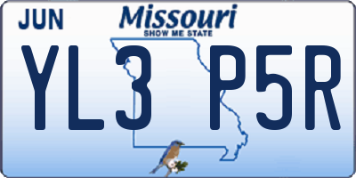 MO license plate YL3P5R
