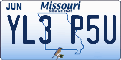 MO license plate YL3P5U