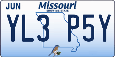 MO license plate YL3P5Y