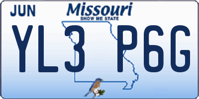 MO license plate YL3P6G