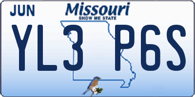MO license plate YL3P6S