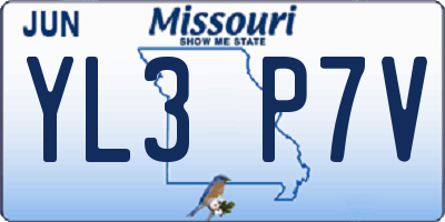 MO license plate YL3P7V
