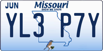 MO license plate YL3P7Y