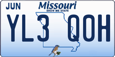 MO license plate YL3Q0H