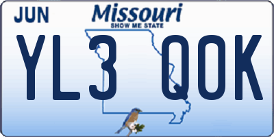 MO license plate YL3Q0K