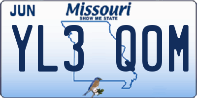 MO license plate YL3Q0M