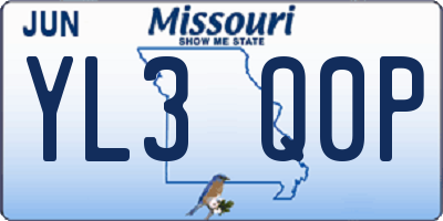 MO license plate YL3Q0P