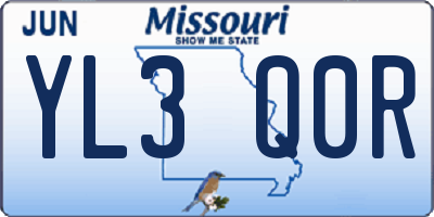 MO license plate YL3Q0R
