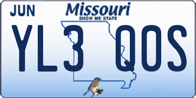 MO license plate YL3Q0S