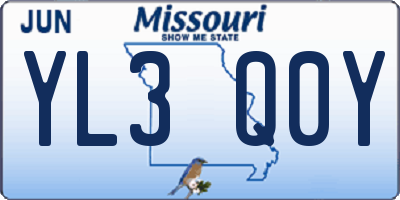 MO license plate YL3Q0Y