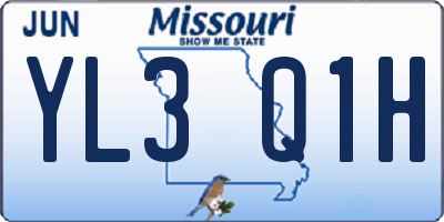 MO license plate YL3Q1H
