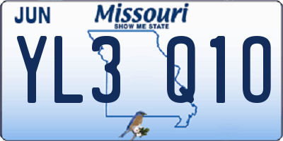 MO license plate YL3Q1O