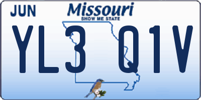 MO license plate YL3Q1V