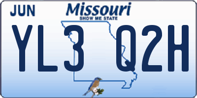 MO license plate YL3Q2H