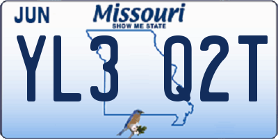 MO license plate YL3Q2T