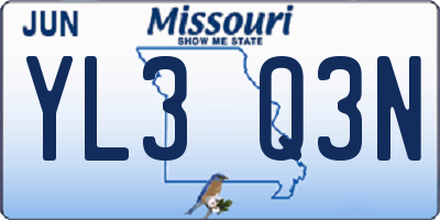 MO license plate YL3Q3N