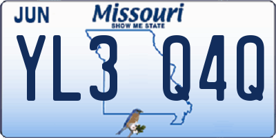 MO license plate YL3Q4Q