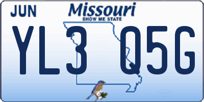 MO license plate YL3Q5G