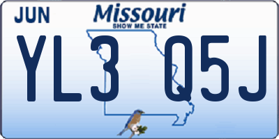MO license plate YL3Q5J