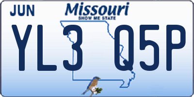 MO license plate YL3Q5P